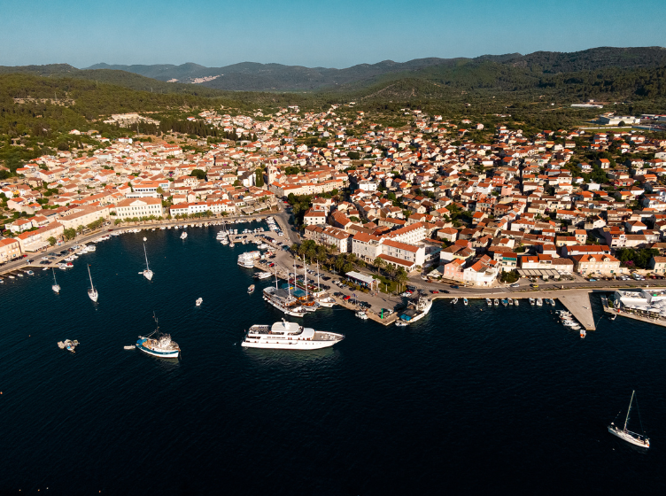 Vela Luka waterfront promenade near Outstanding Island Getaway Ribarska Srica